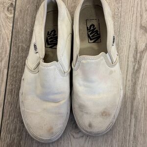 Vans Women's White Slip-On Shoes